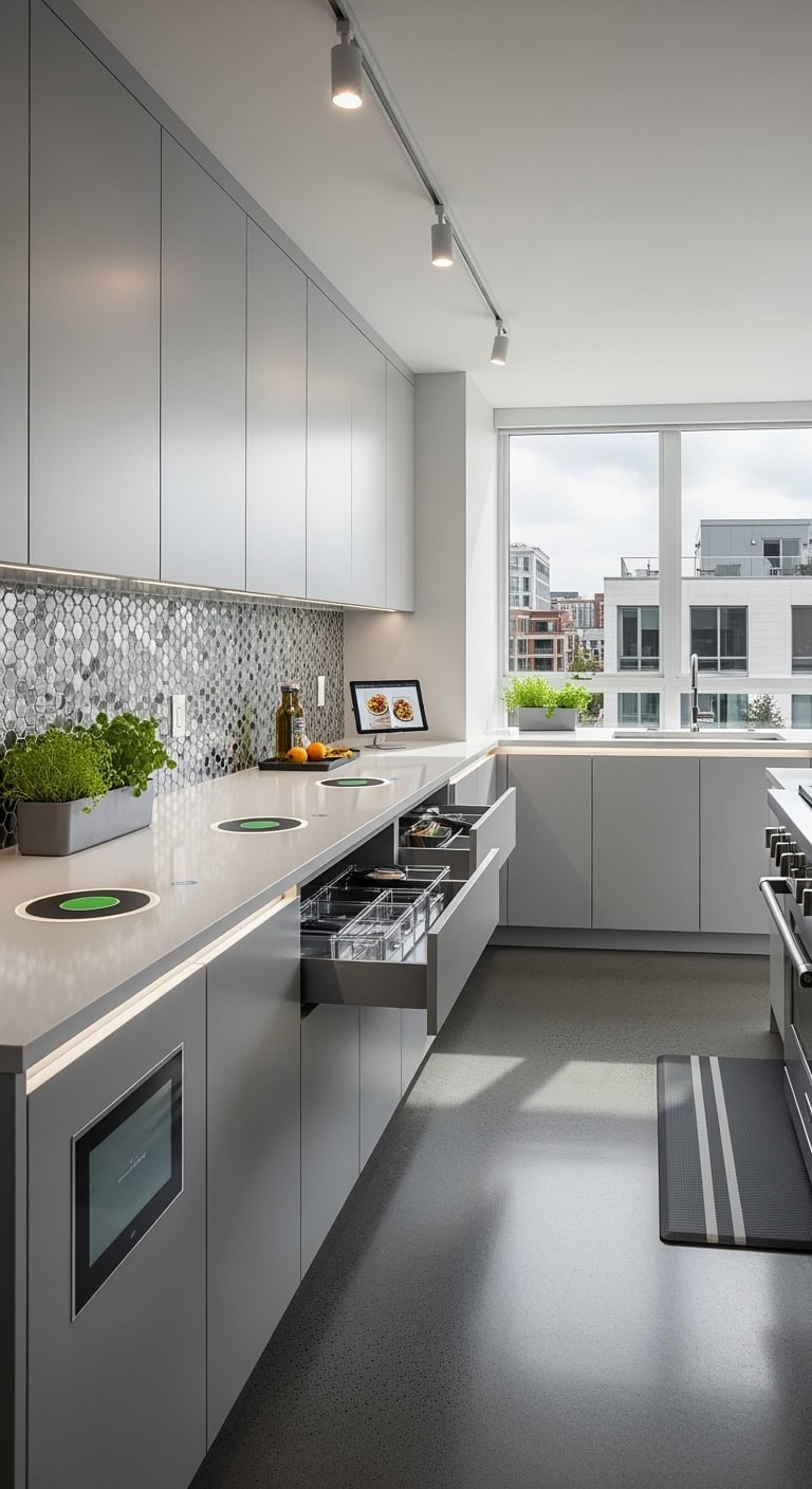 smart grey kitchen command central