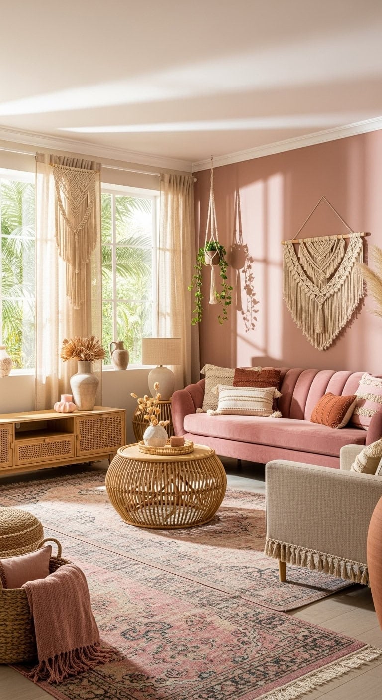 soft layered boho livingroom