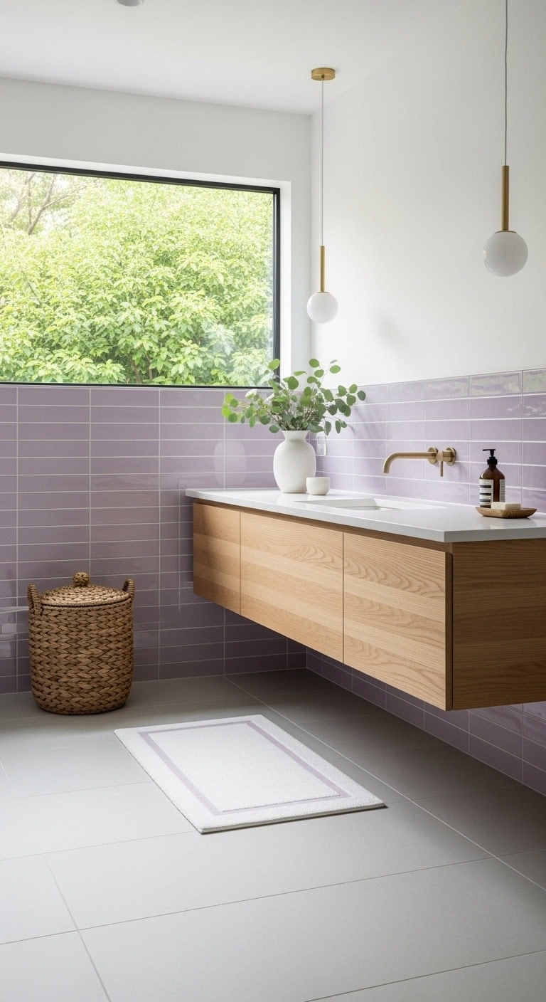 soft lilac spa bathroom