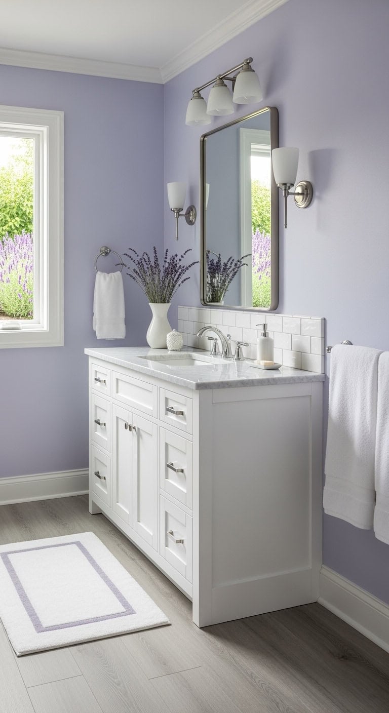 soft lilac spa bathroom