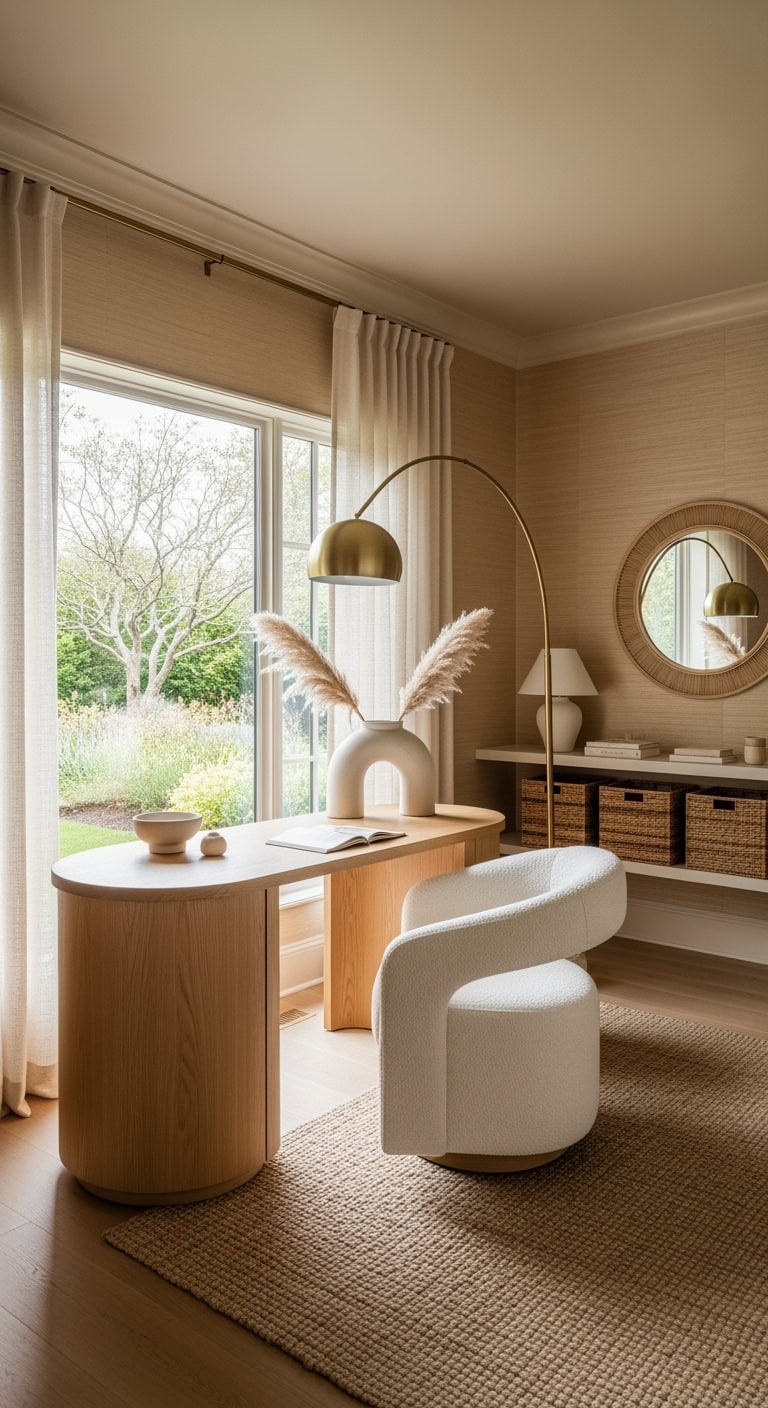 soft neutral curved sanctuary