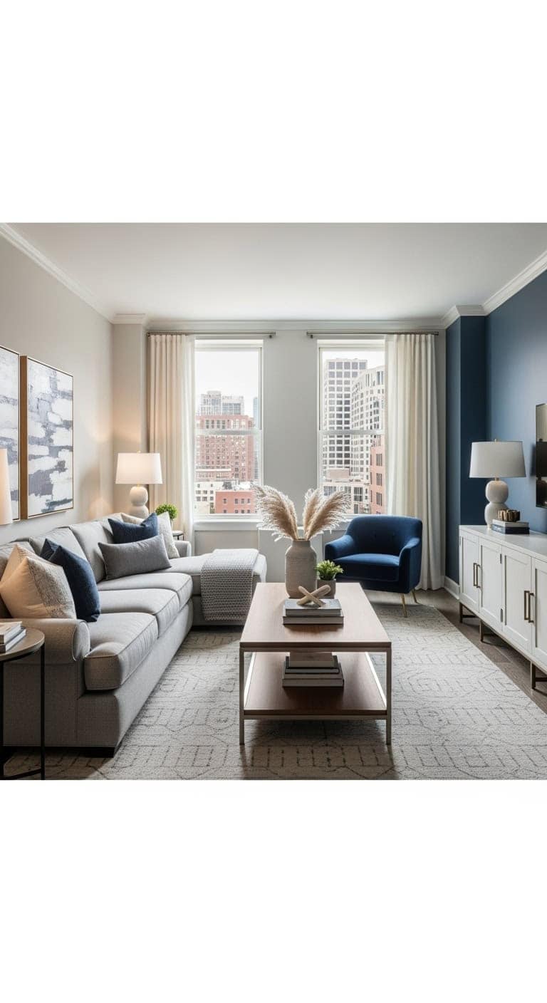 sophisticated cozy transitional living