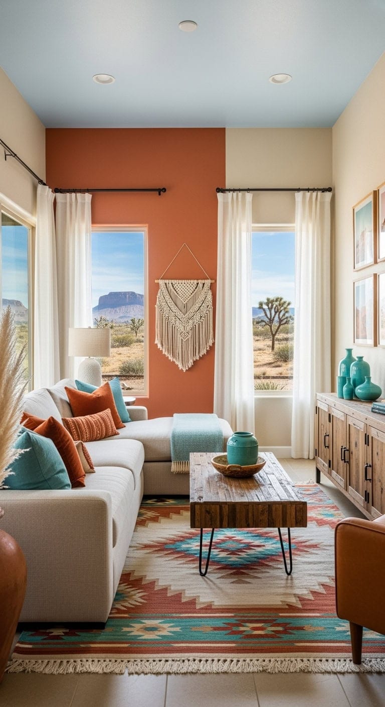 southwest terracotta turquoise accents