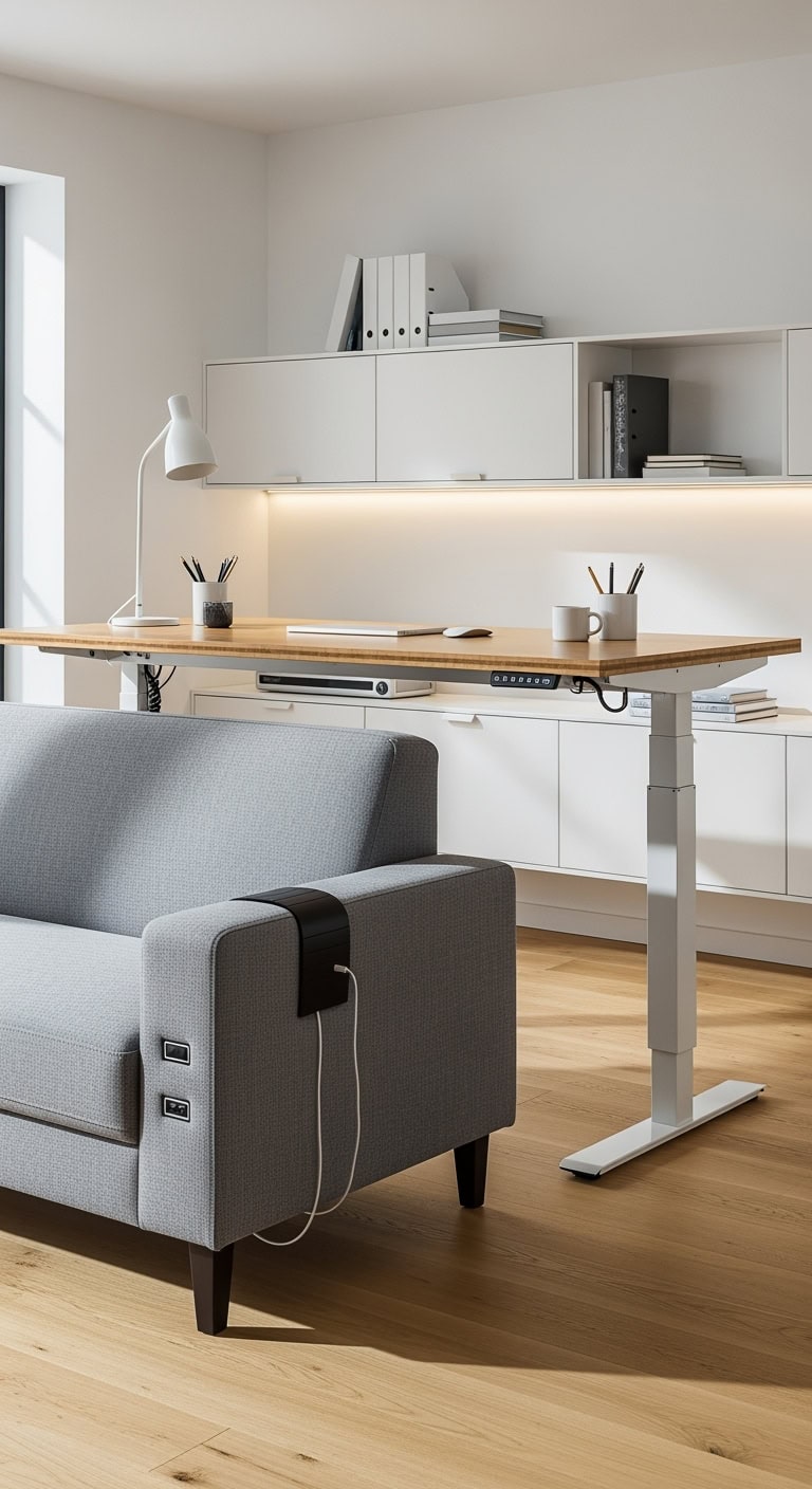 spacious home office couch