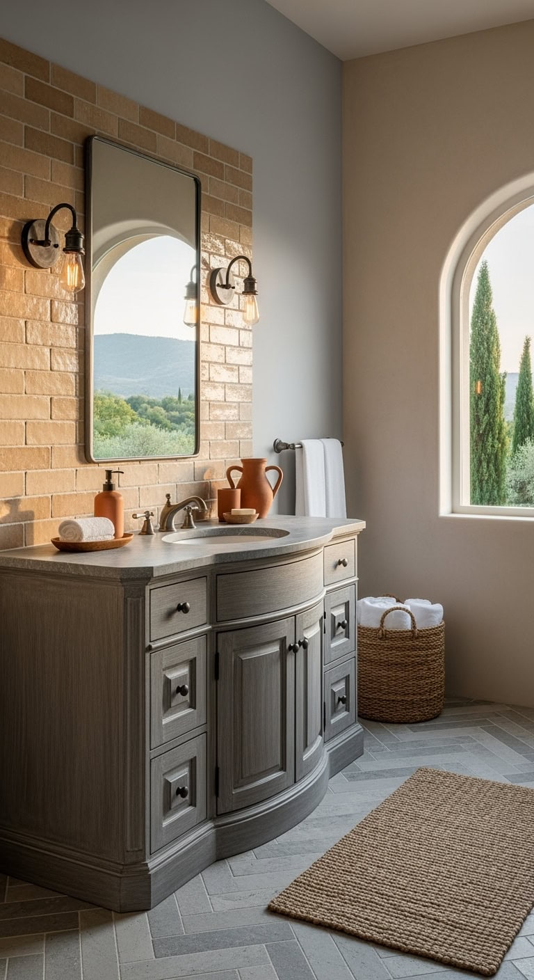 stone grey meets terracotta beige