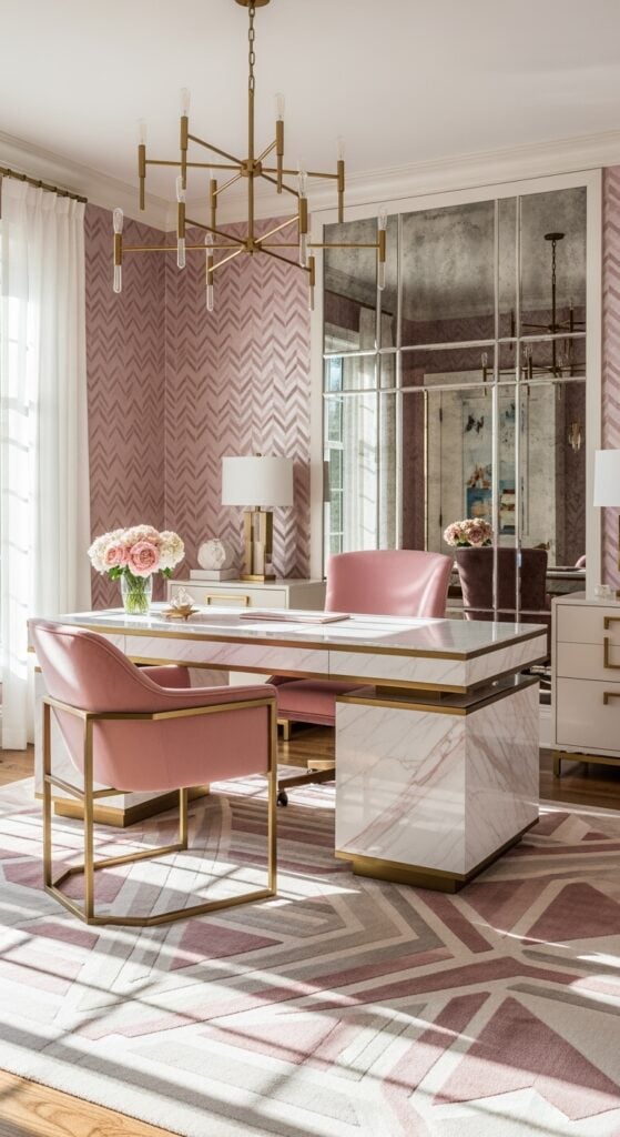 23 Gorgeous Pink Home Office Designs