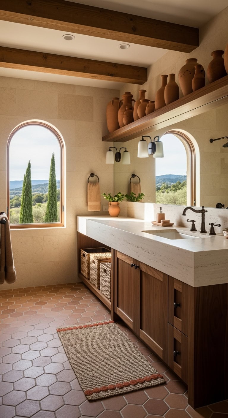 sun washed terracotta limestone retreat