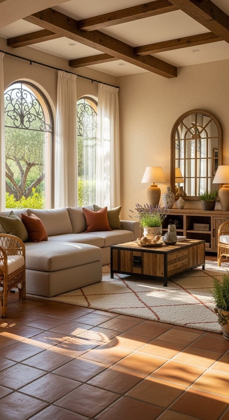sunlit mediterranean beige sanctuary