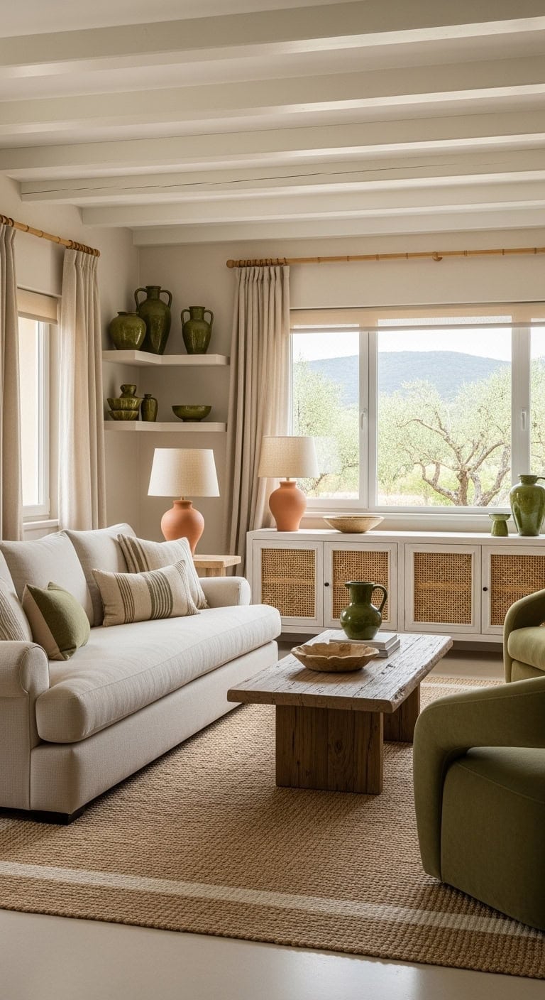 sunlit olive mediterranean retreat