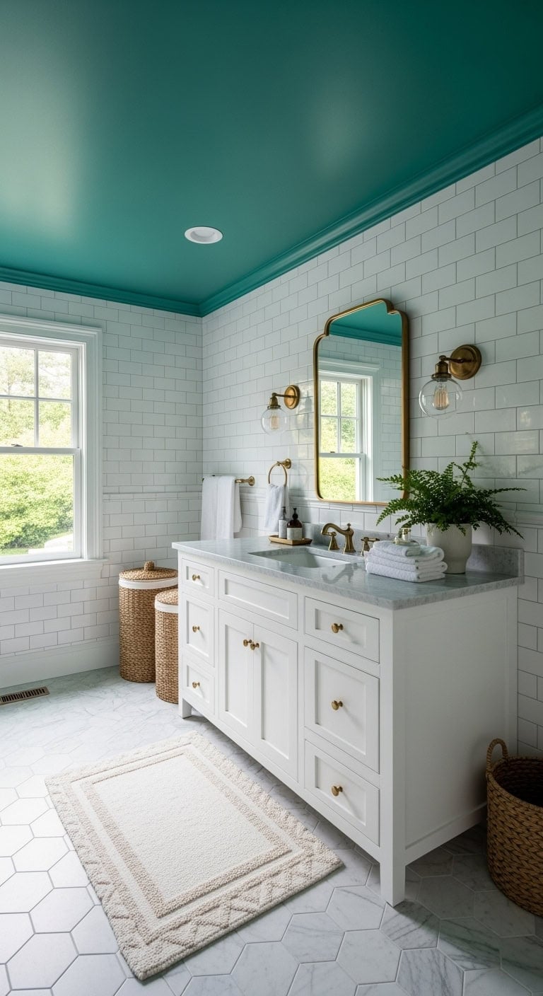 teal ceiling mixed golds