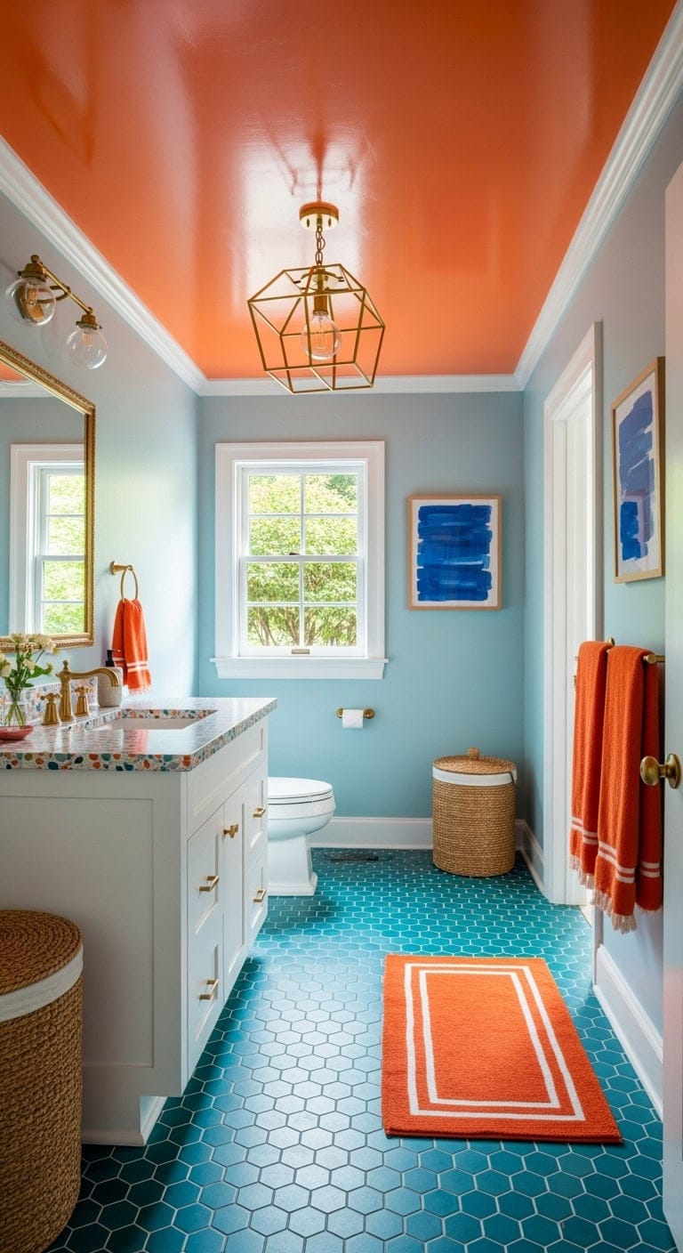 teal mosaic papaya ceiling