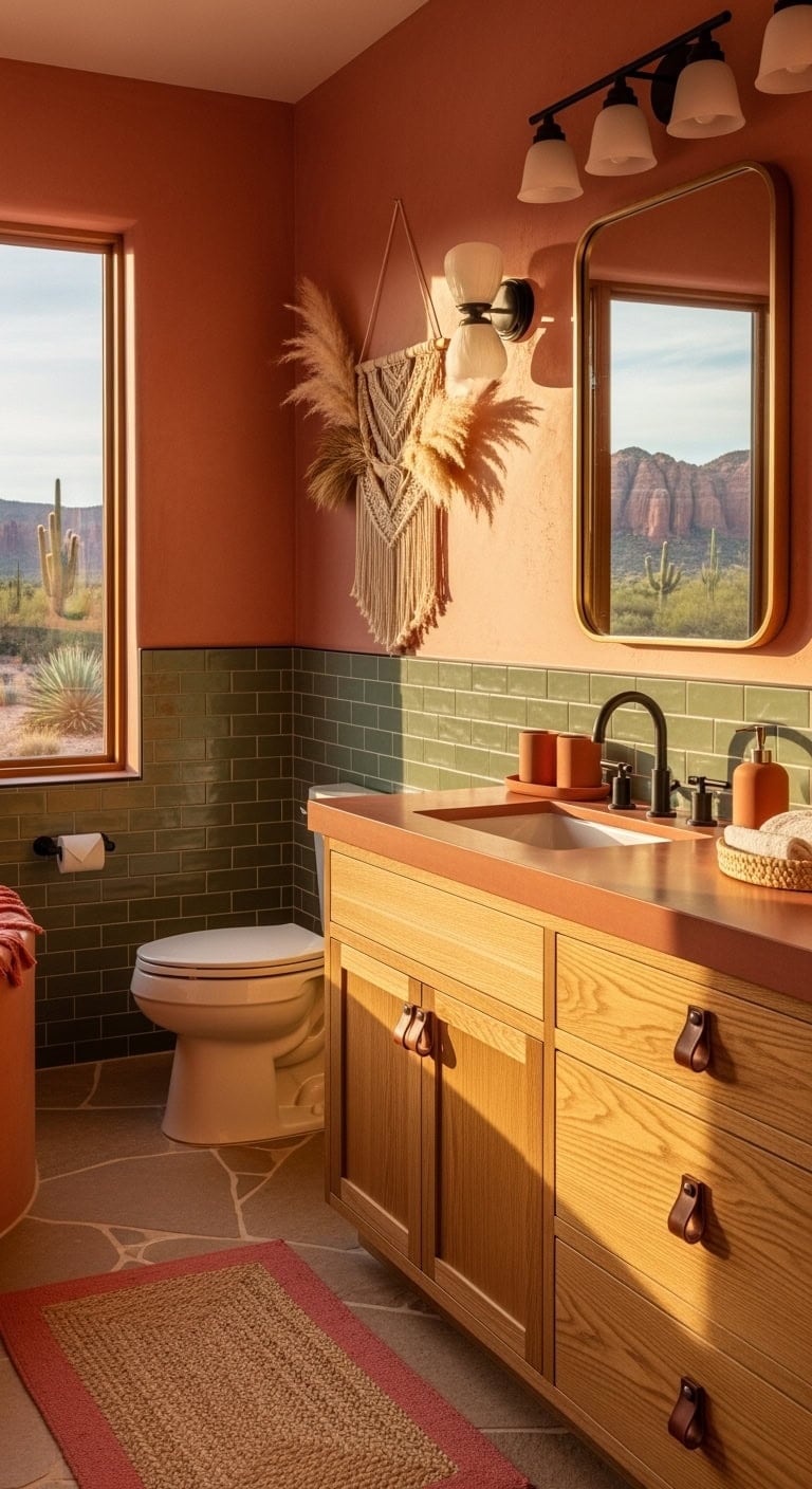 terra cotta desert modern bathroom