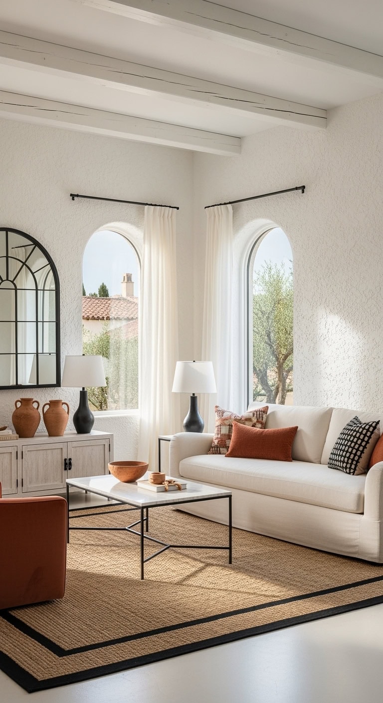 terracotta accents with iron