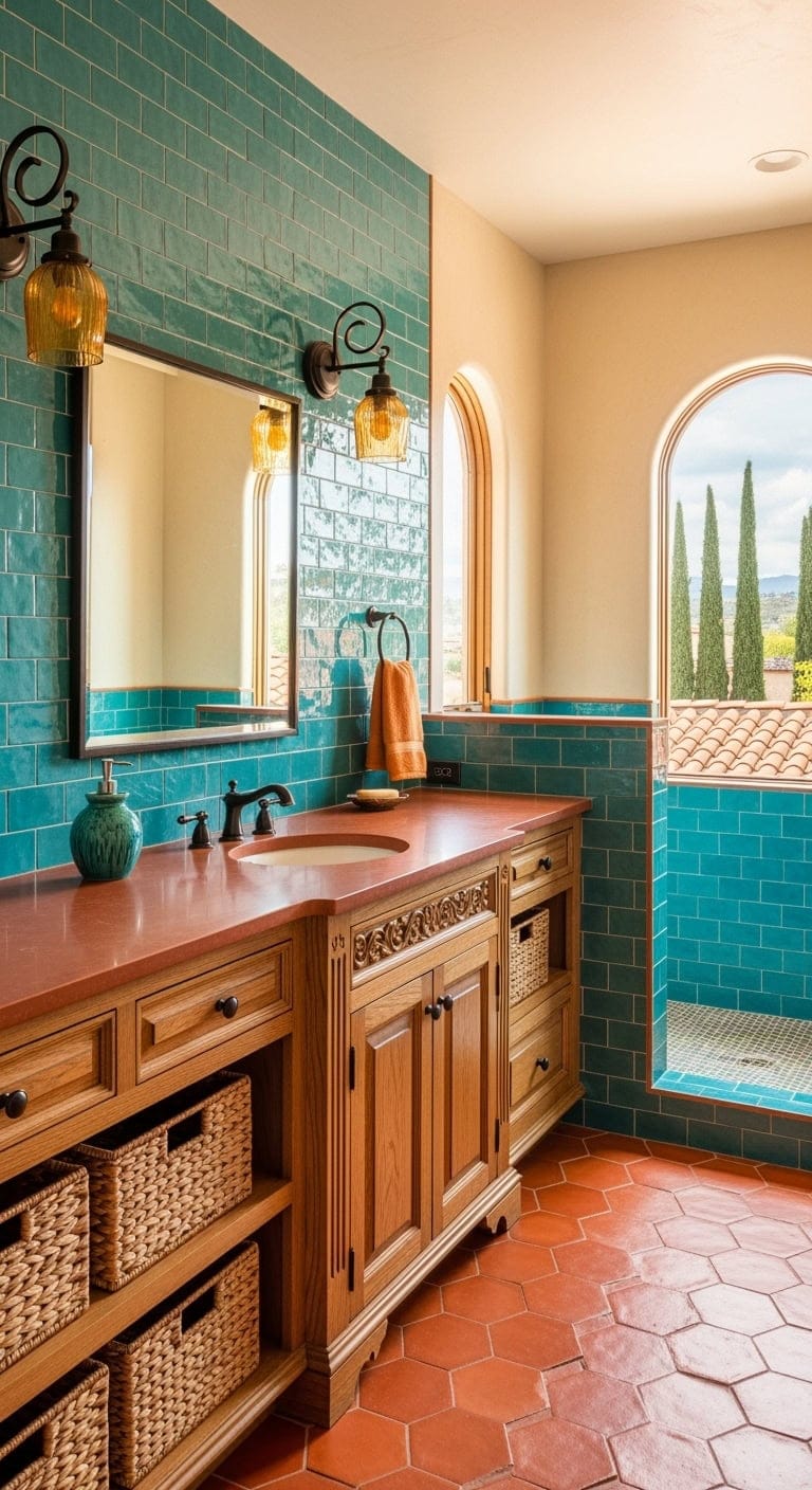 terracotta and turquoise mediterranean retreat