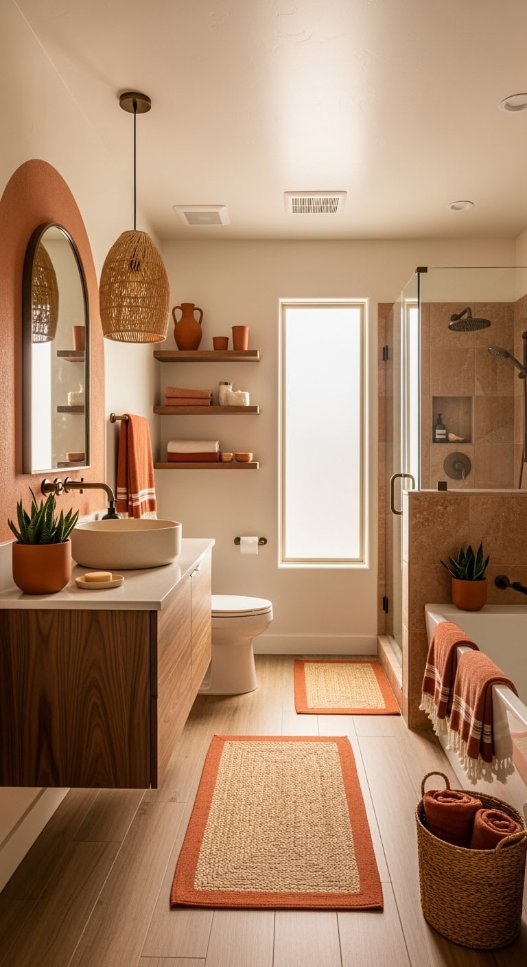 terracotta desert modern bathroom