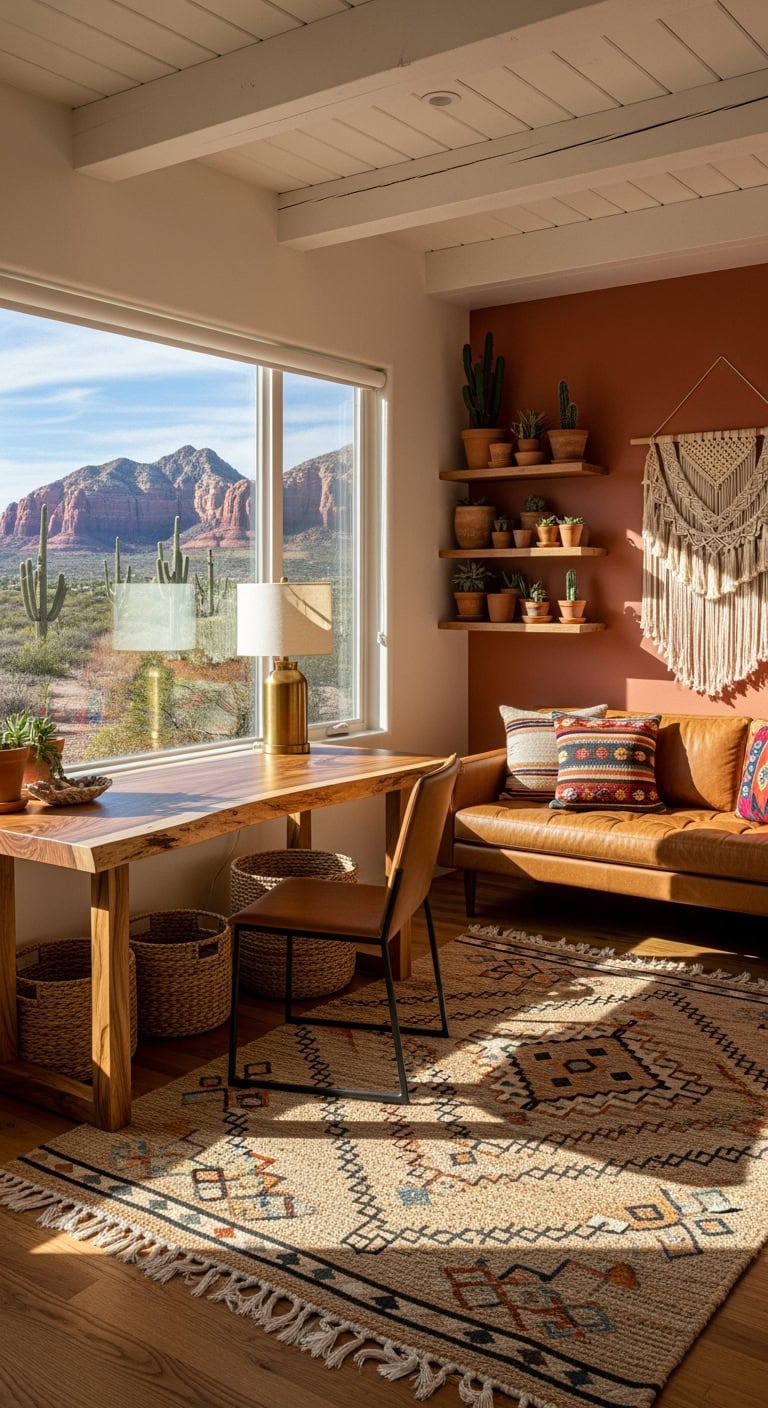 terracotta leather artisan workspace