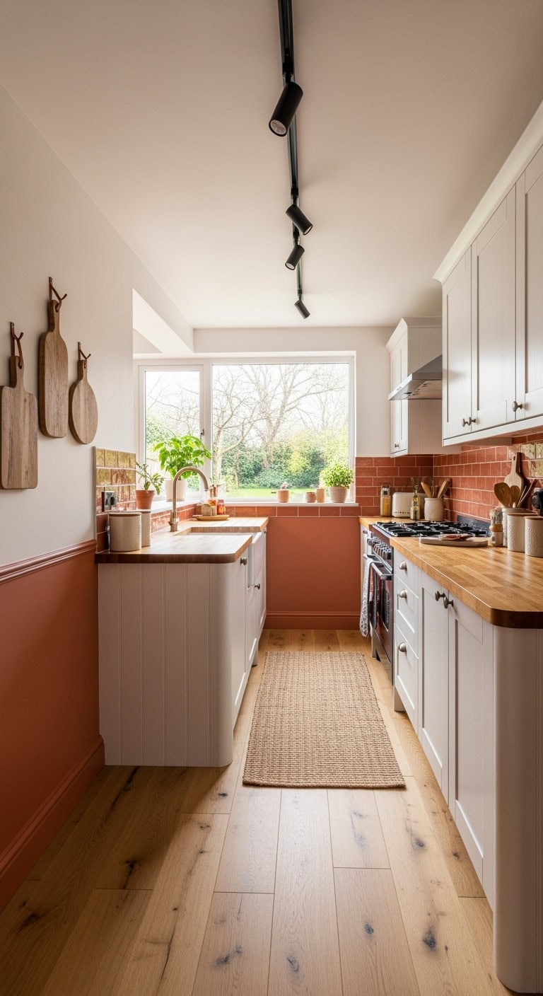 terracotta lower white upper