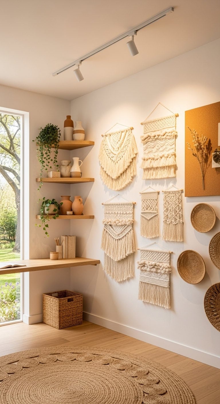 textured macram cozy workspace