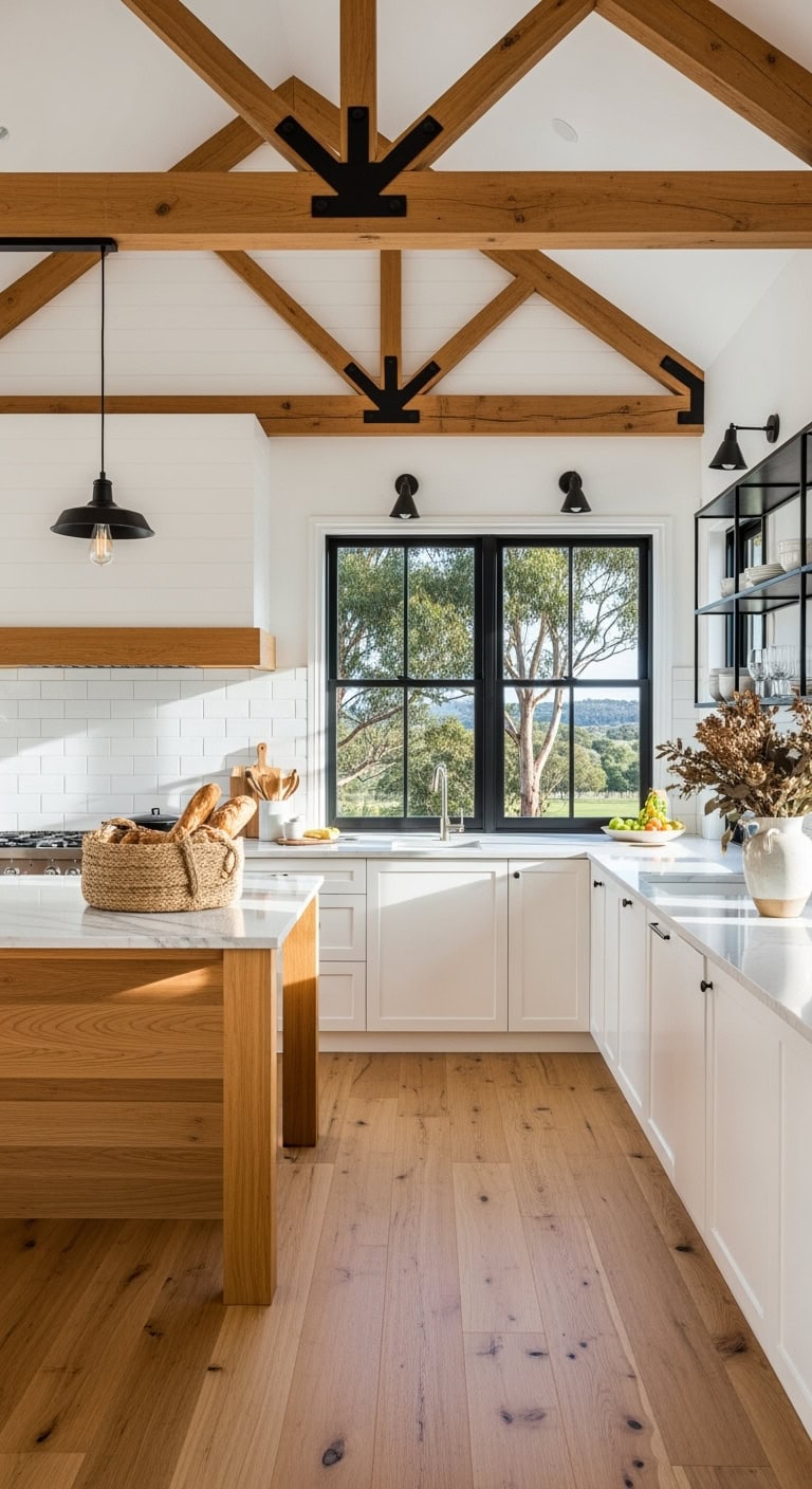 timber white black accents