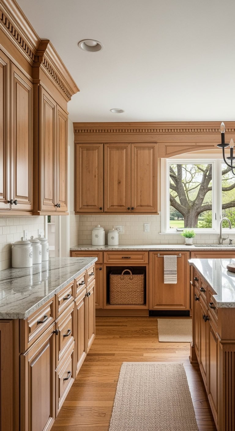 timeless raised panel maple cabinetry