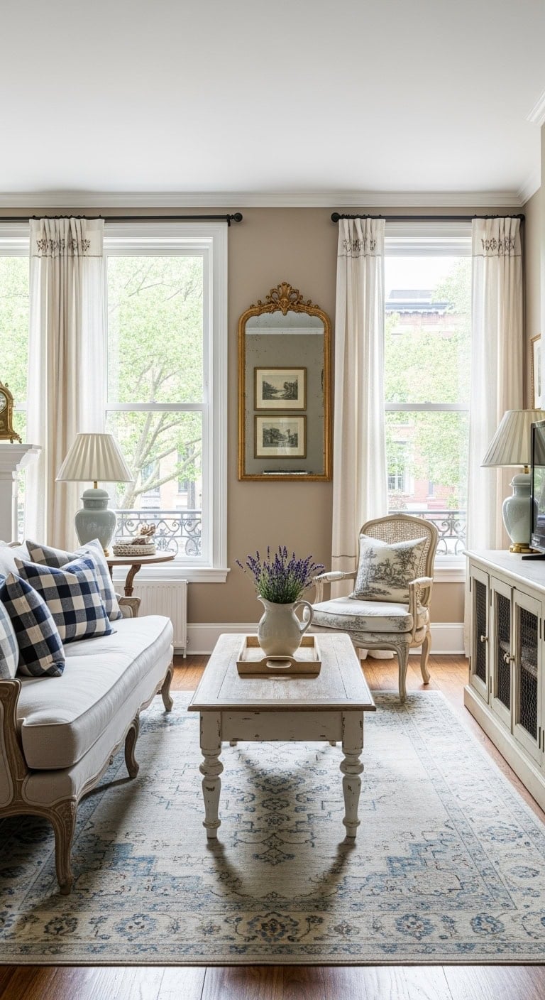 toile patterns distressed finishes