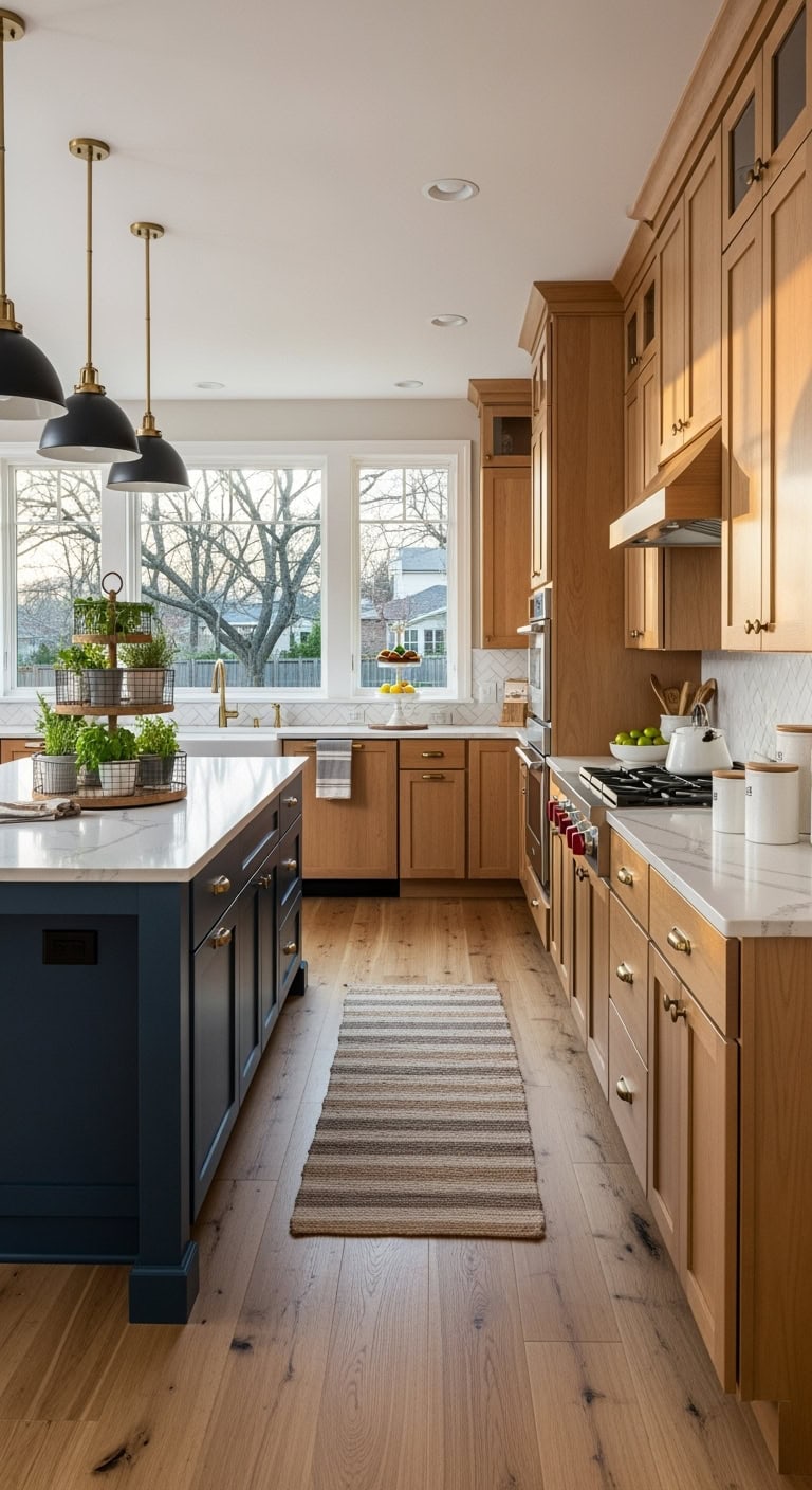 transitional alder kitchen styling
