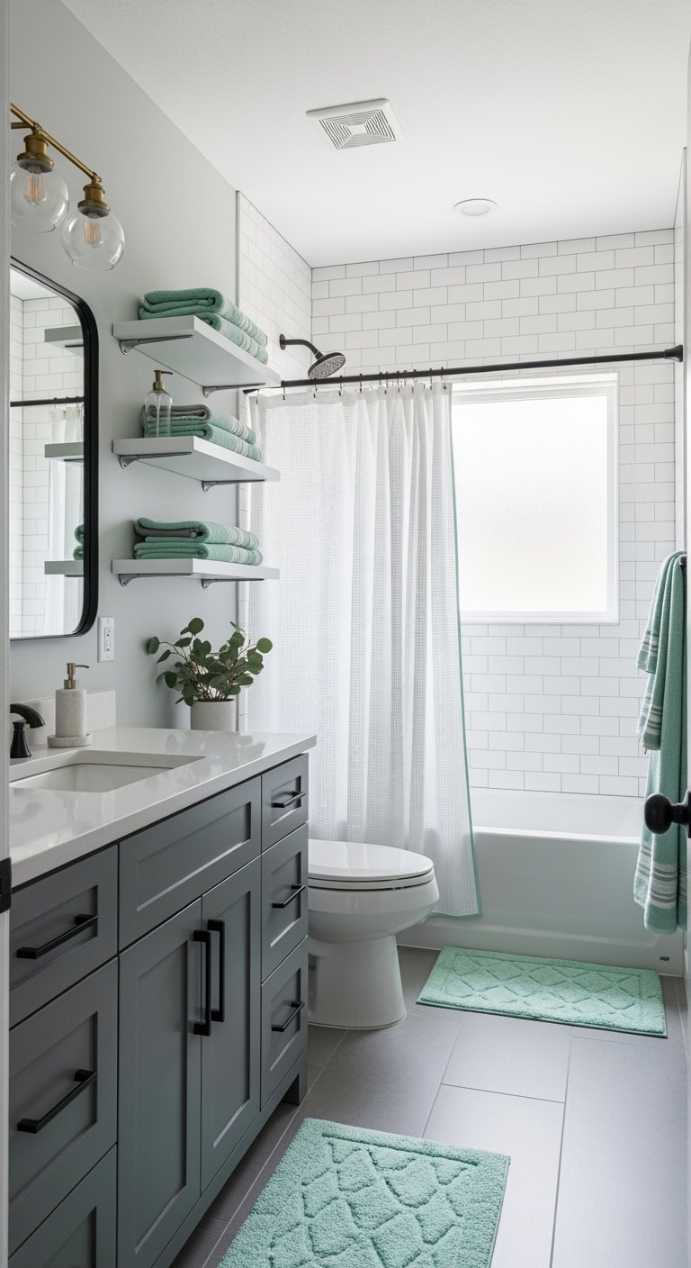 transitional gray and mint