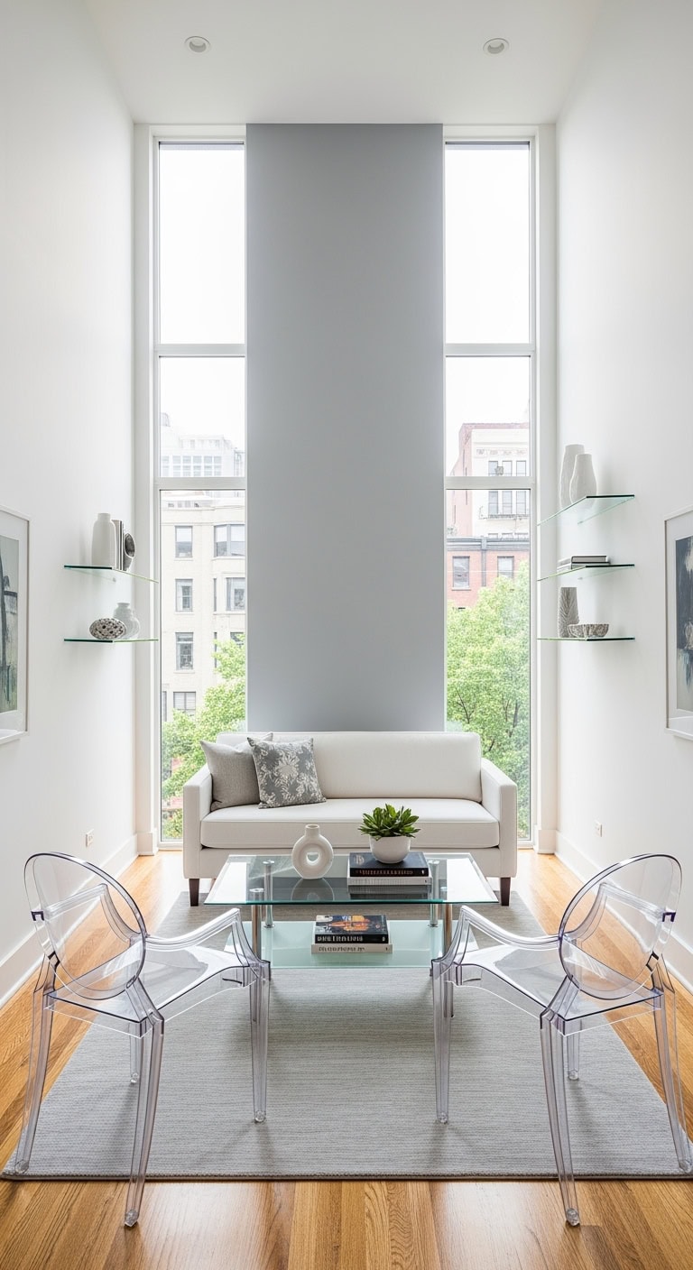 transparent furniture enhances visual flow