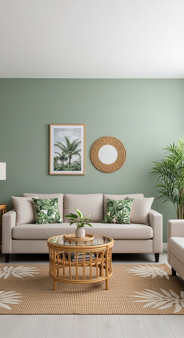 tropical rattan beige oasis