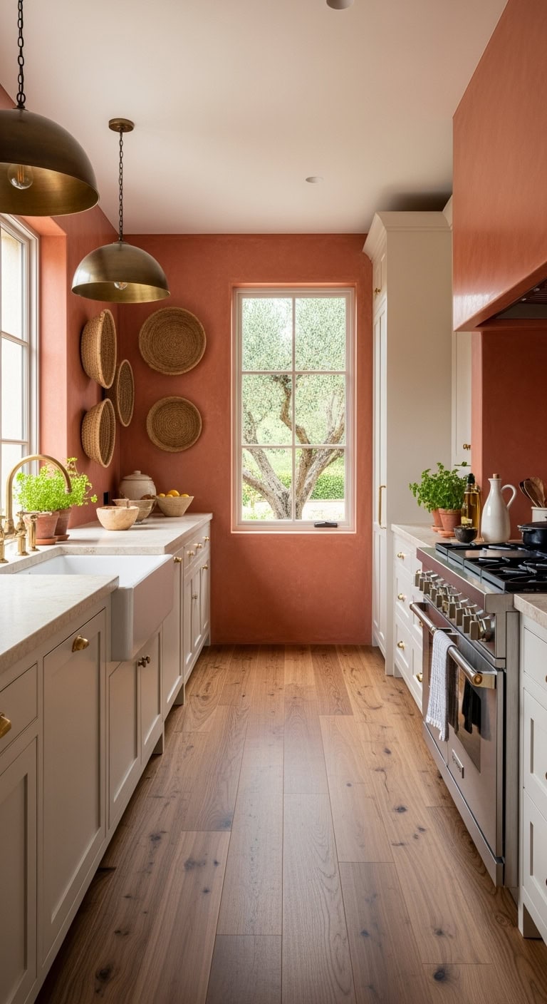 tuscan inspired polished terracotta walls