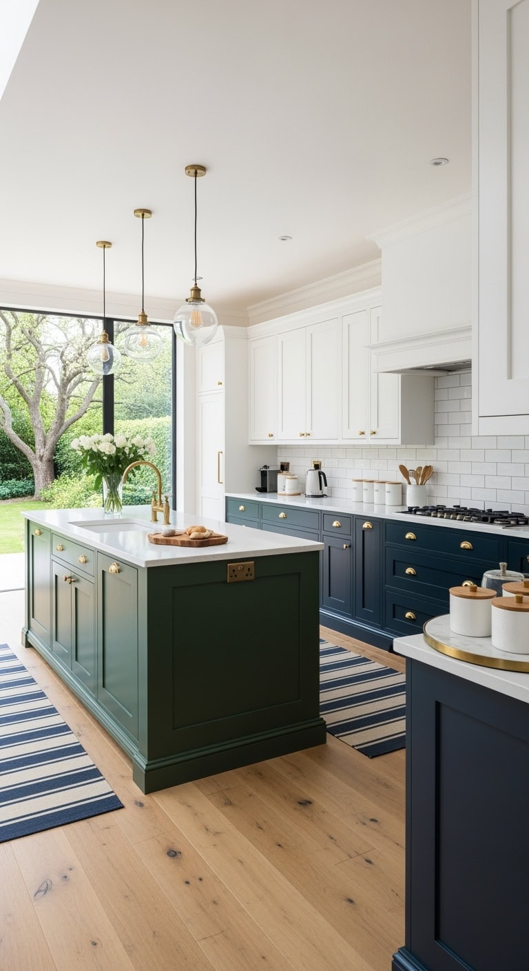 two toned kitchen color blocking