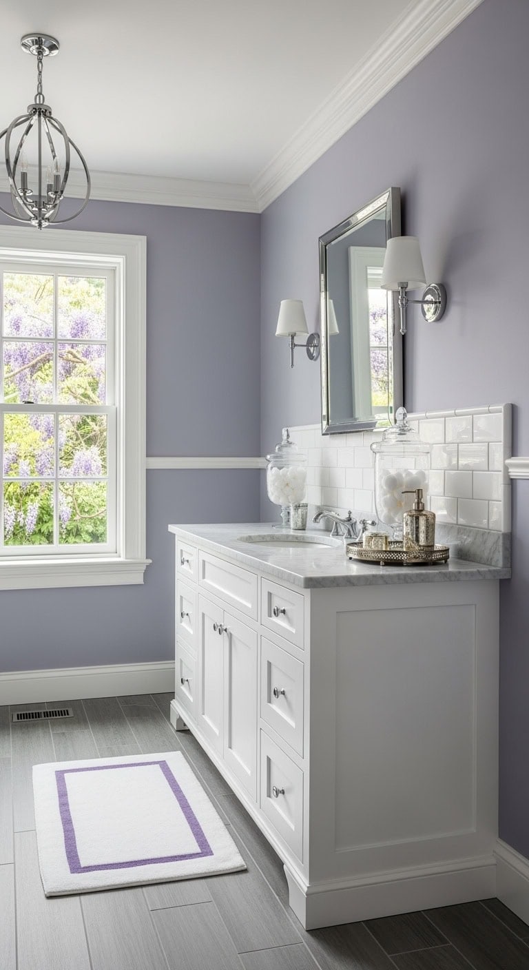 two toned lavender crown molding