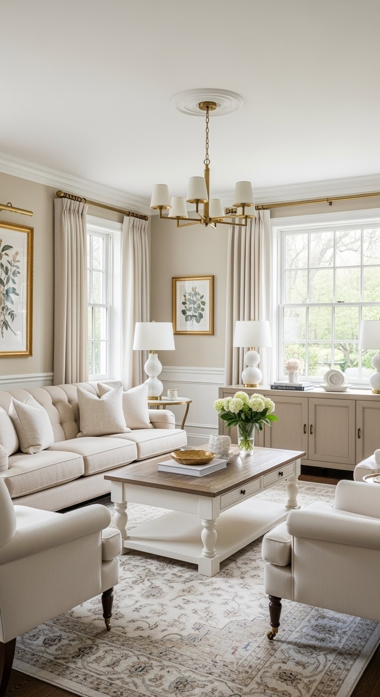 updated beige traditional interiors