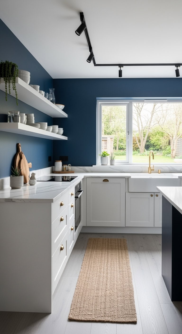 vibrant accent wall kitchen