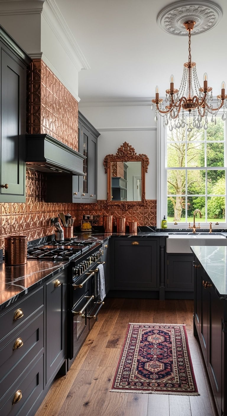 victorian black marble kitchen