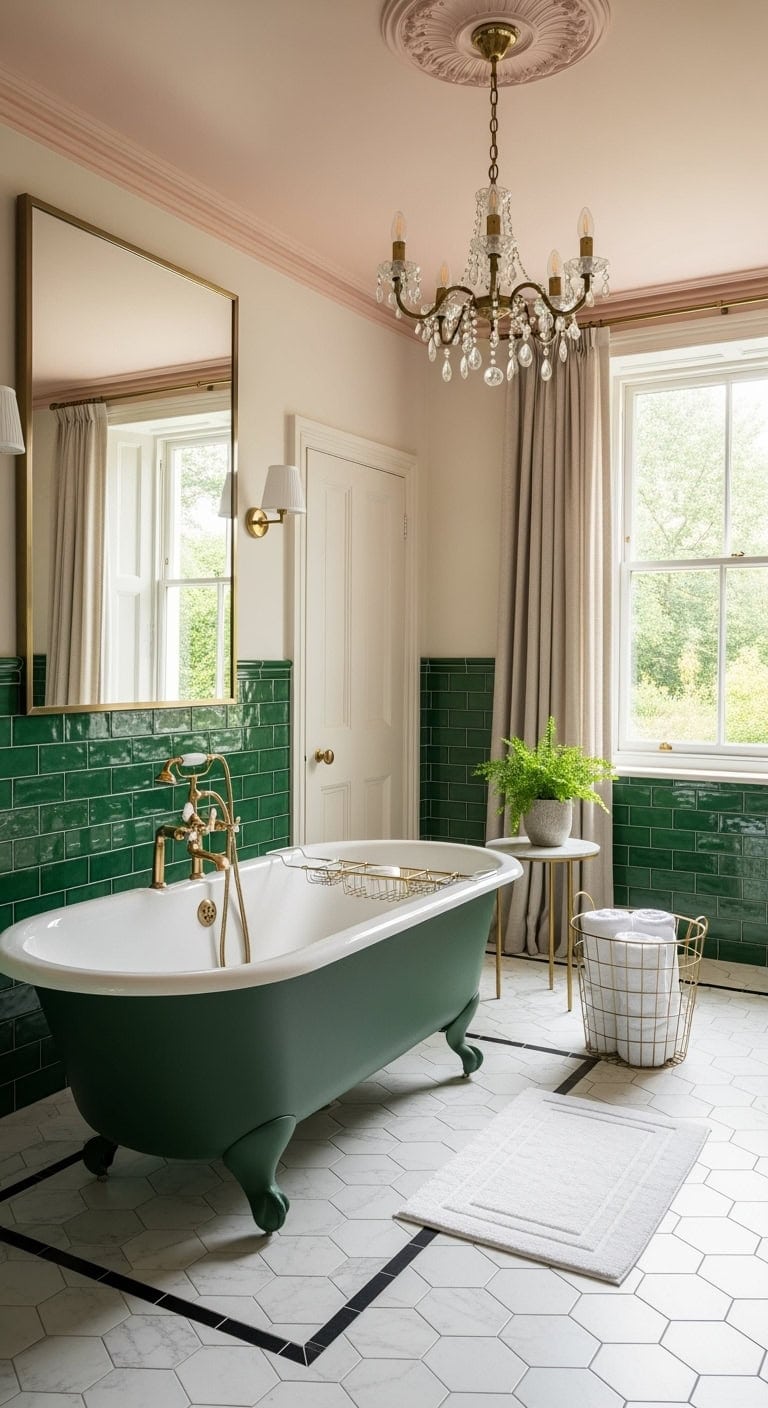 victorian forest green bathtub
