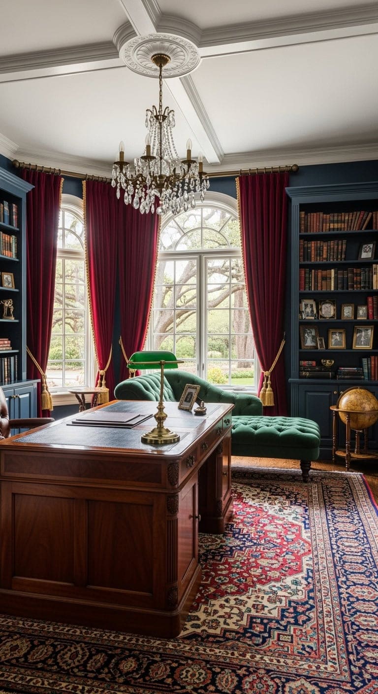 victorian inspired luxe home office