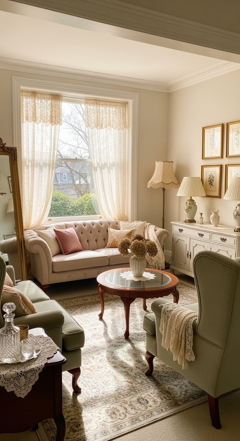 vintage beige lace elegance