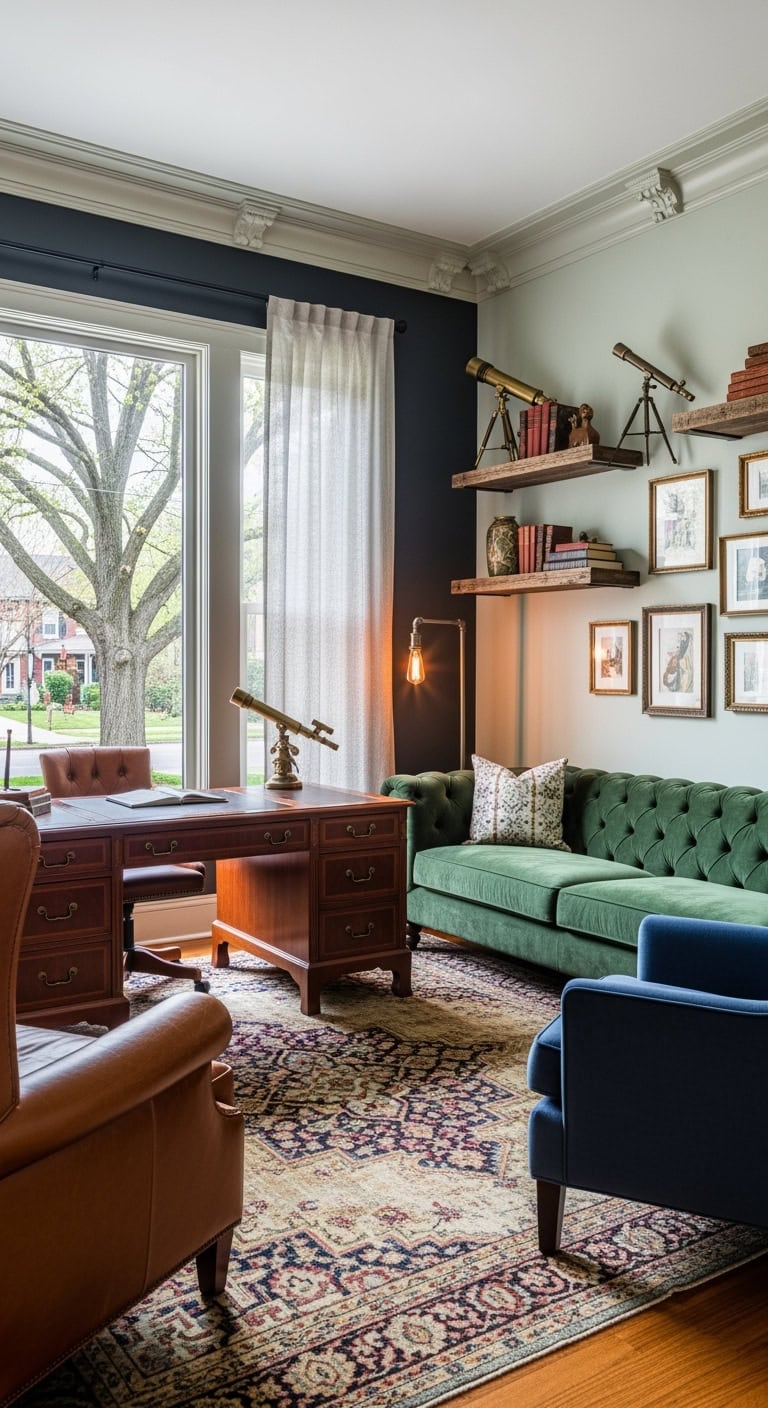 vintage eclectic cozy study vibe