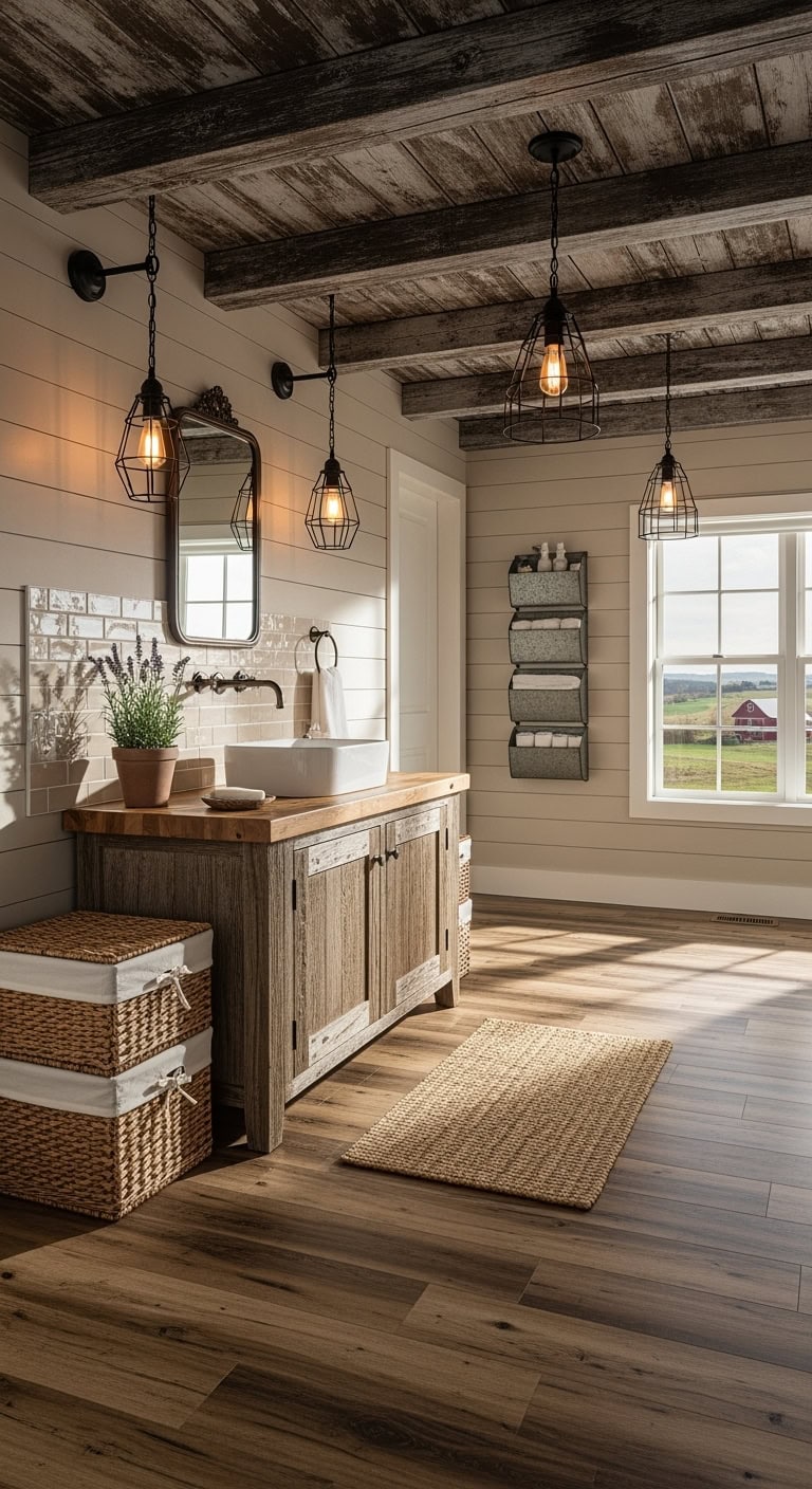 vintage farmhouse bathroom makeover