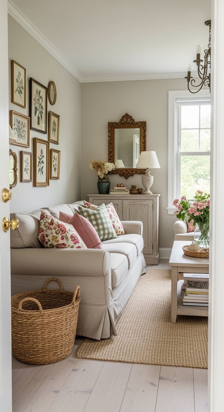 vintage floral cottage reading nook