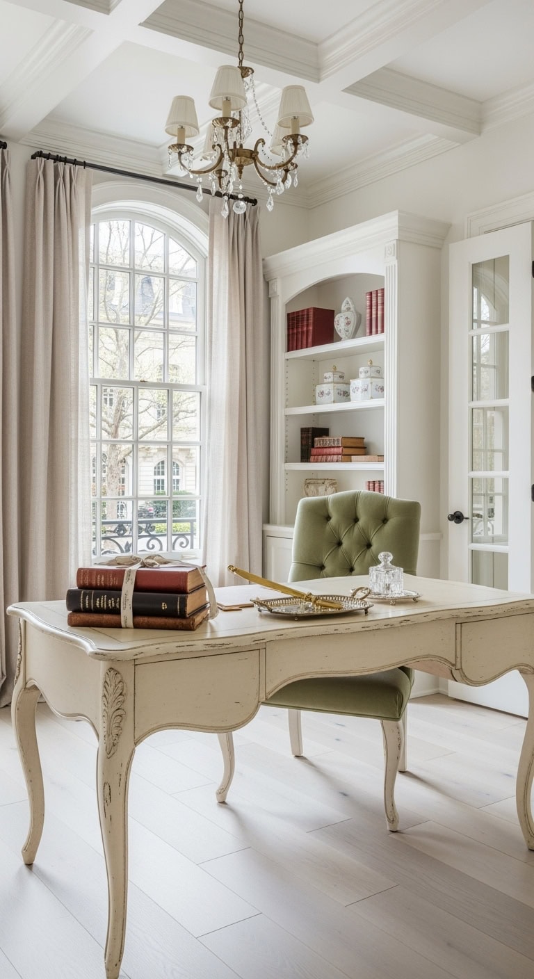 vintage french provincial workspace