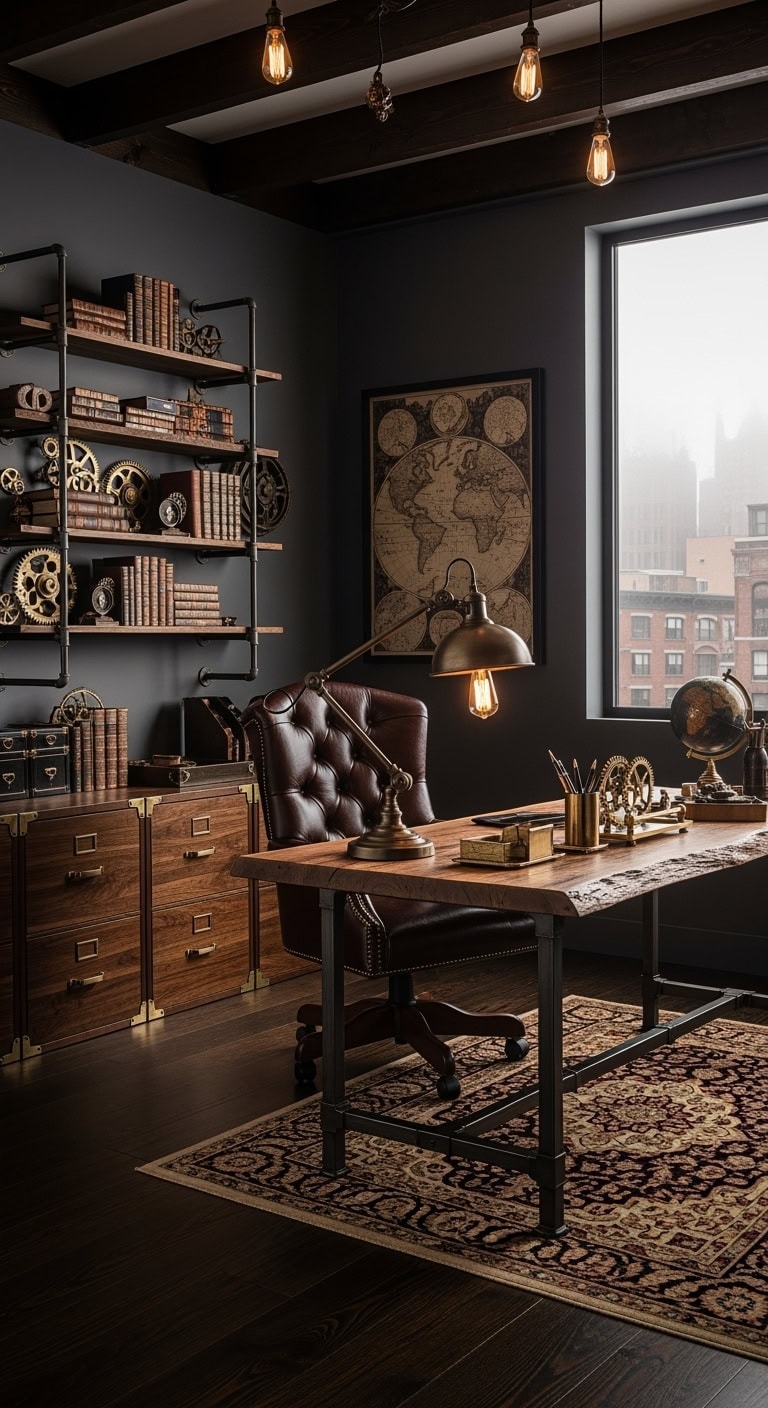 vintage industrial moody bronze