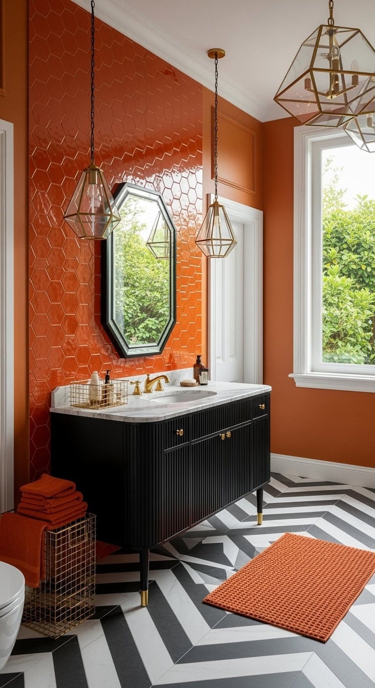 vintage modern burnt orange glamour