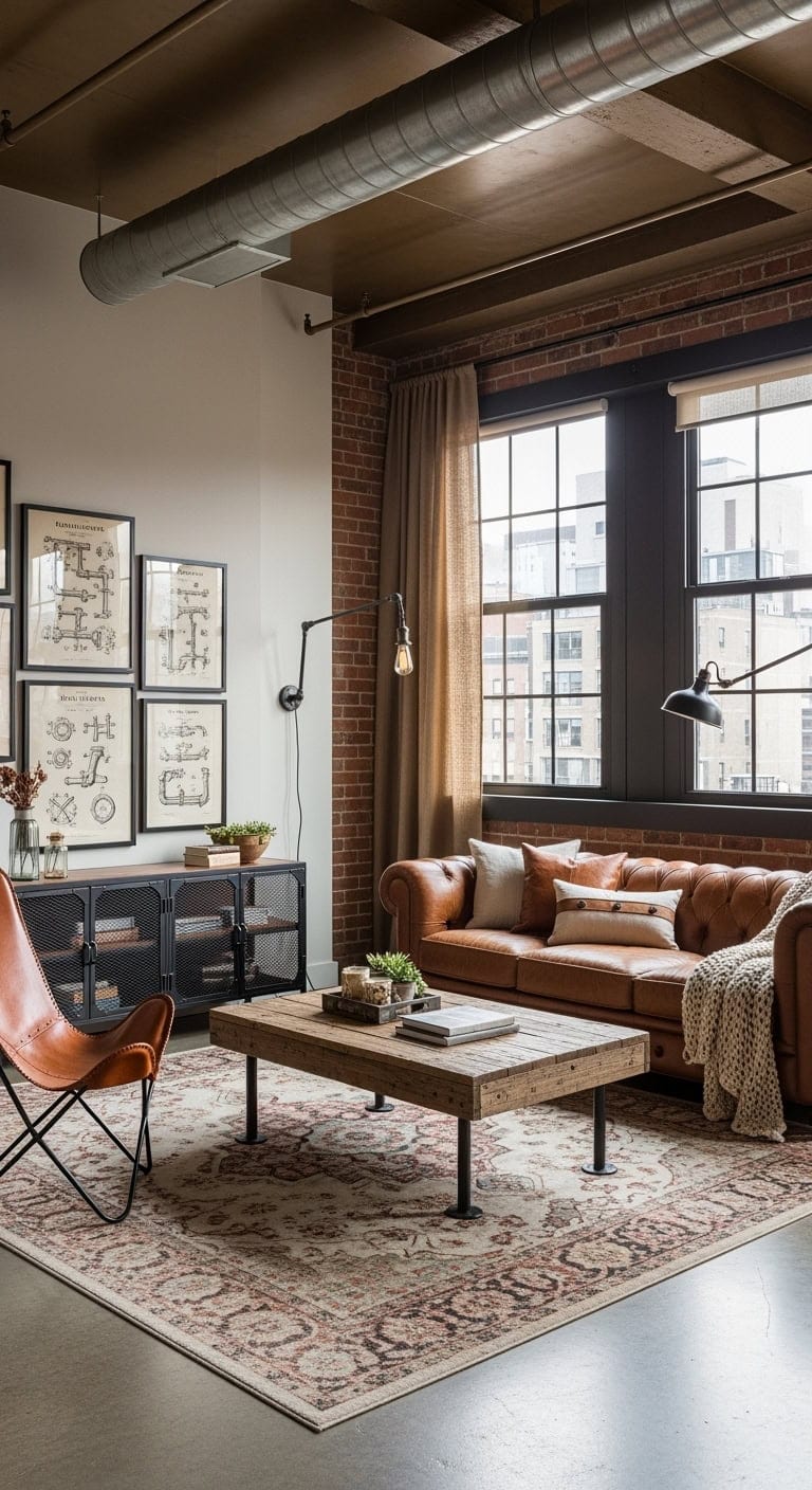 warm beige leather loft