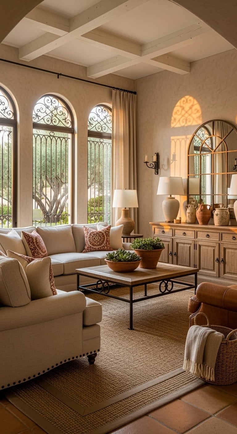 warm beige mediterranean stucco decor