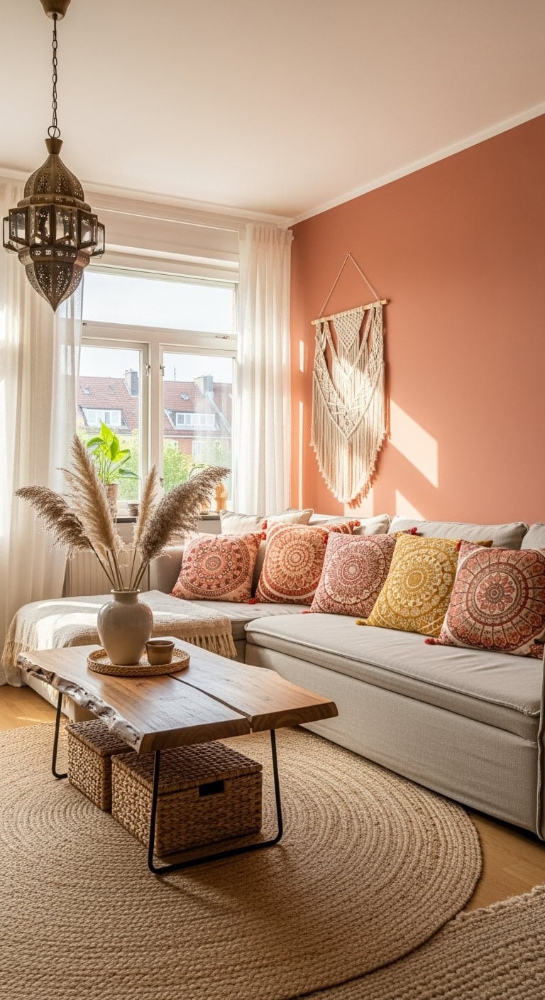 warm bohemian mandala livingroom