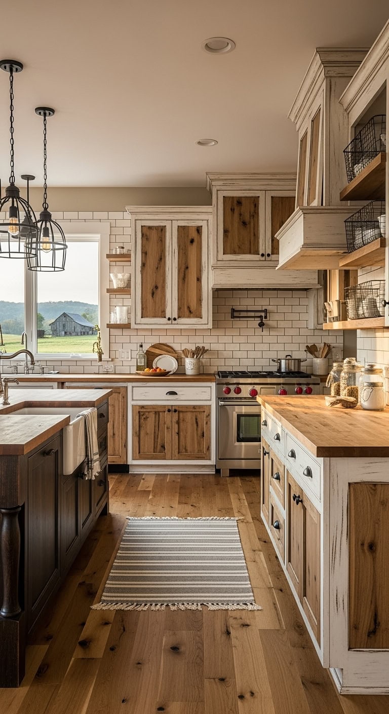 warm distressed knotty alder