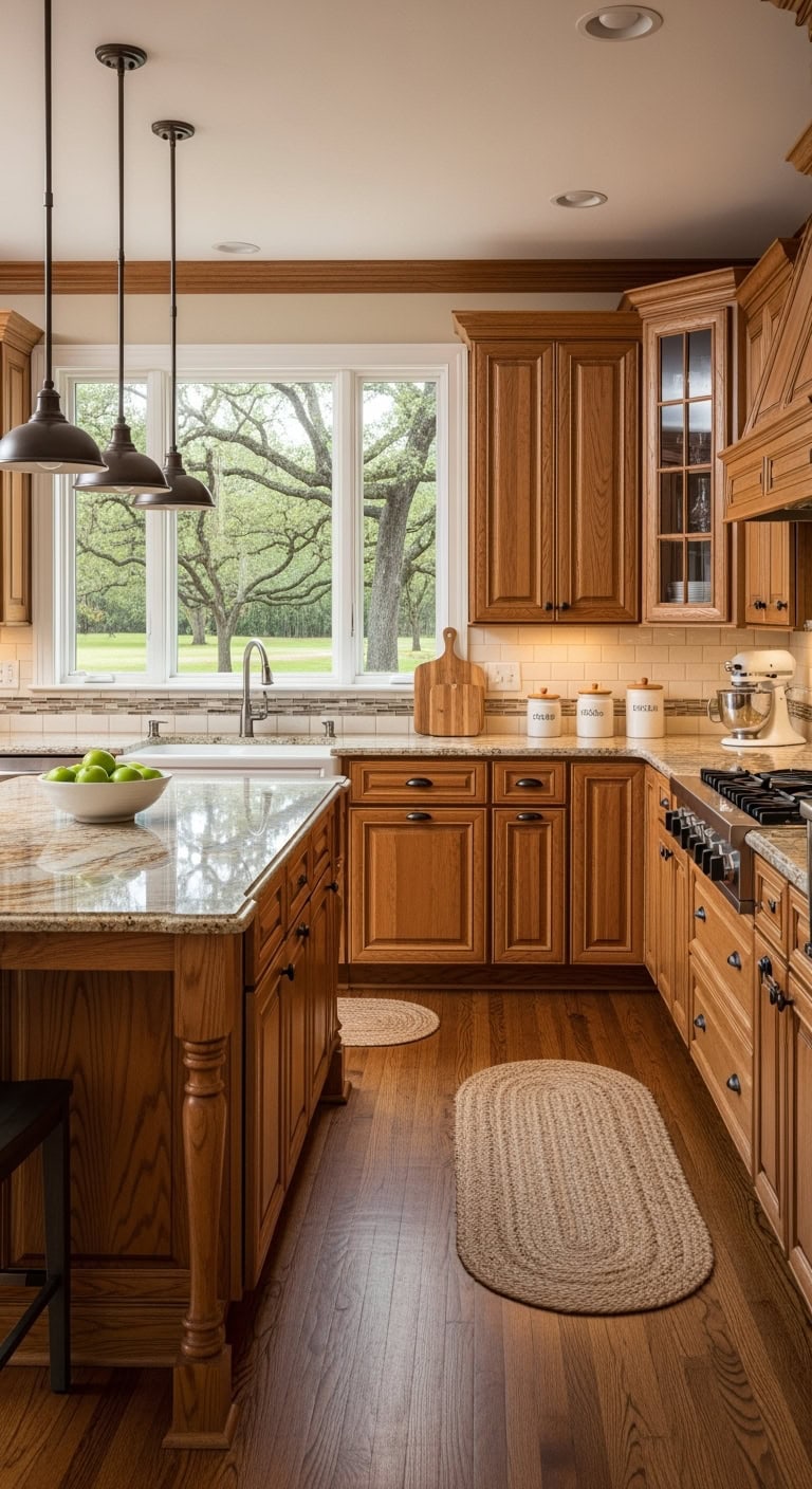warm honey oak kitchen makeover