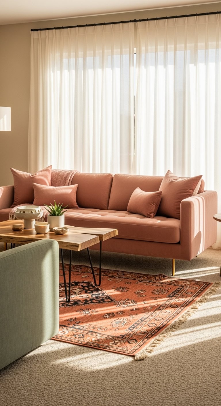 warm neutral carpeted livingroom